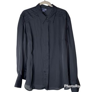Venezia Jeans Clothing Co Women’s Black Embellished Shirt Blouse Black